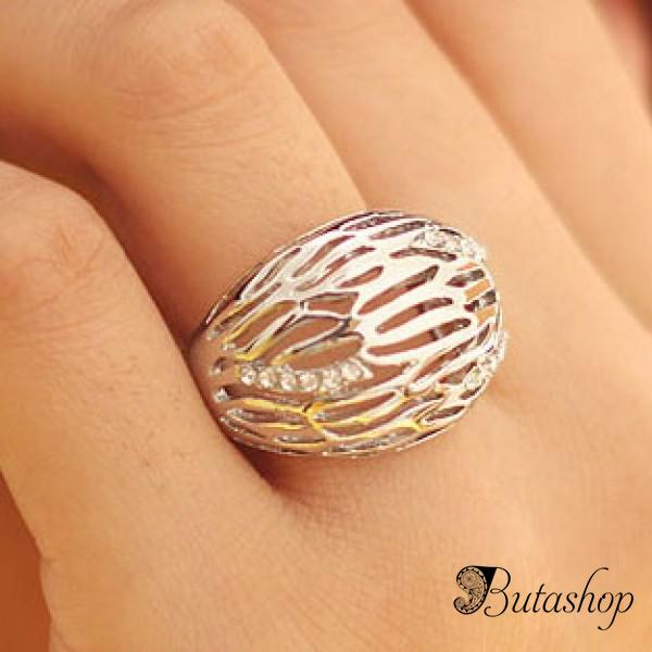 РАСПРОДАЖА! Объемное кольцо со стразами - butashop.com