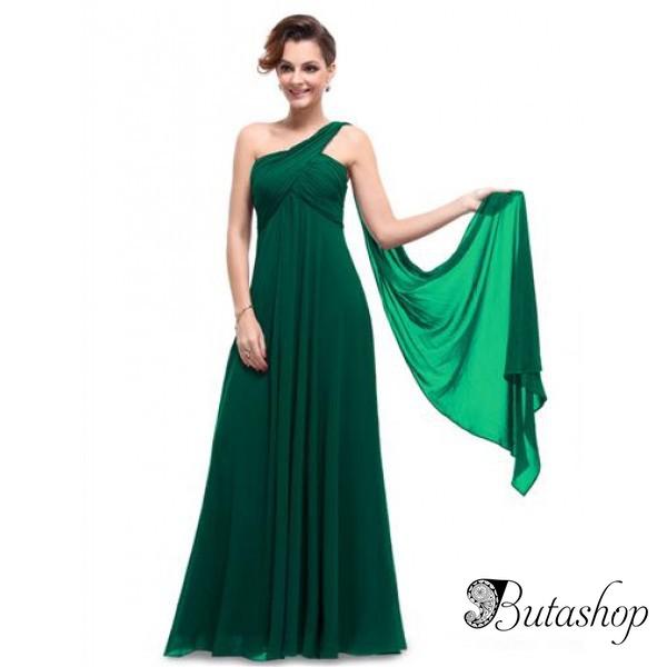 РАСПРОДАЖА! Зеленое вчернее платье на одно плече - butashop.com