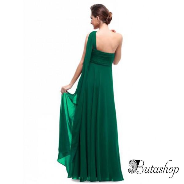 РАСПРОДАЖА! Зеленое вчернее платье на одно плече - butashop.com