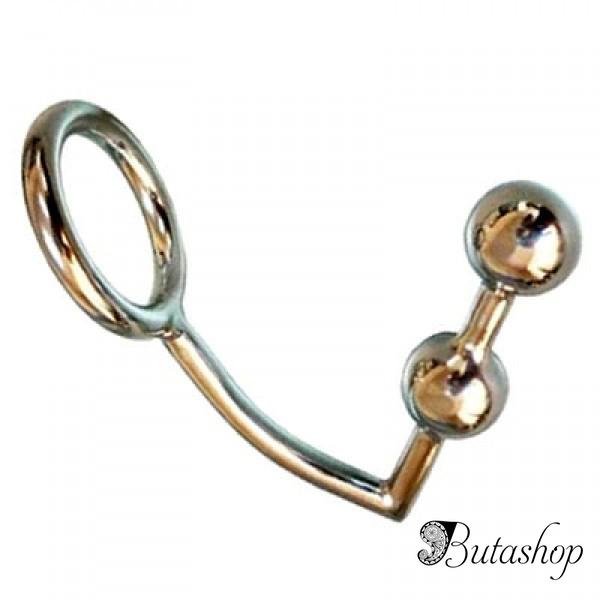 Кольцо на пенис с анальными шарами - butashop.com