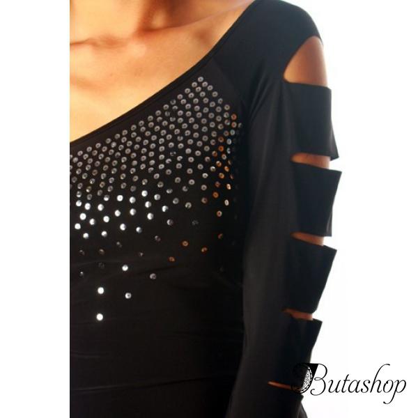 Роскошное черное откровенное платье - butashop.com