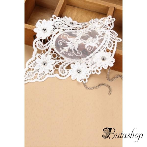 Белые свадебные кружевные перчатки - butashop.com