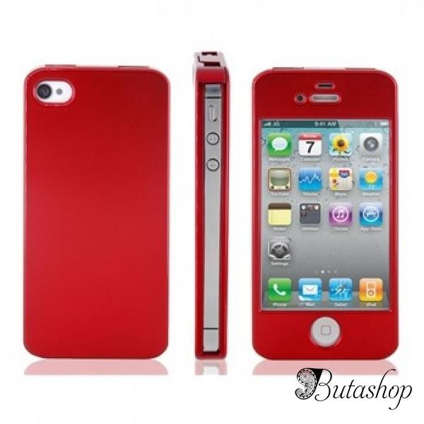 РАСПРОДАЖА! Plastic Flip Case for iPhone 4/ 4S (Red) - butashop.com
