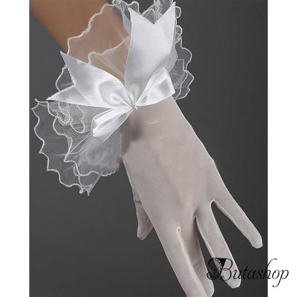 Белые короткие перчатки - butashop.com