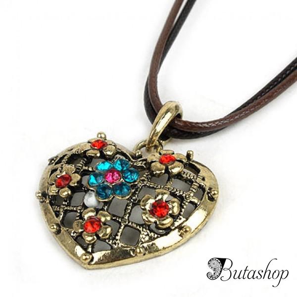 РАСПРОДАЖА! Ожерелье с сердцем со стразами - butashop.com