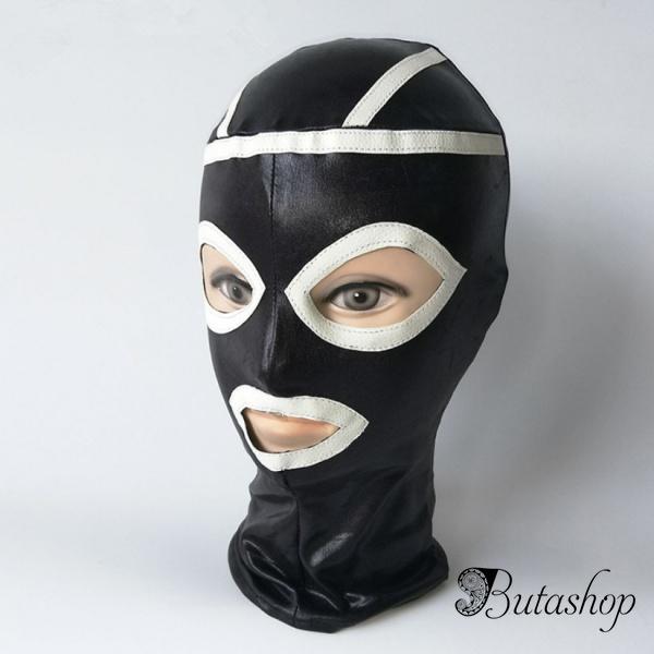 Черная виниловая маска с белыми вставками - butashop.com
