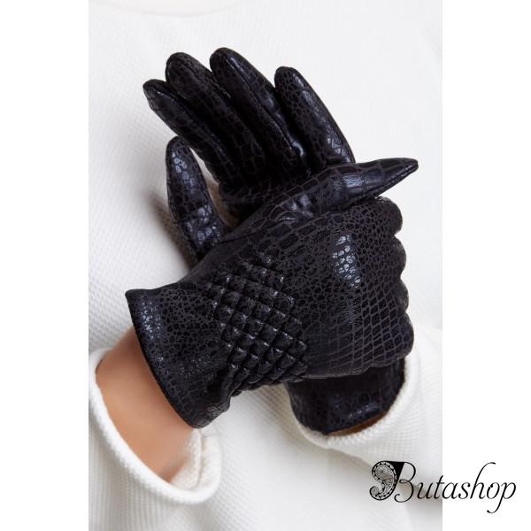 РАСПРОДАЖА! Перчатки стильные женские черные - butashop.com