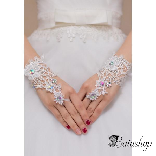Роскошные белые женственные перчатки - butashop.com