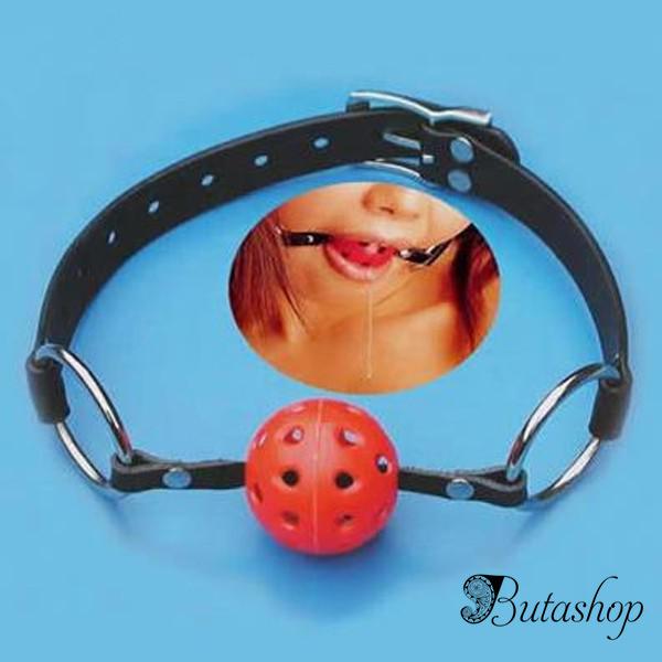 Красный дышащий кляп для рта - butashop.com