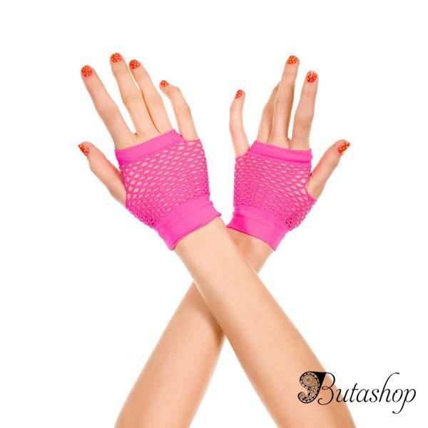 Розовые короткие перчатки - butashop.com