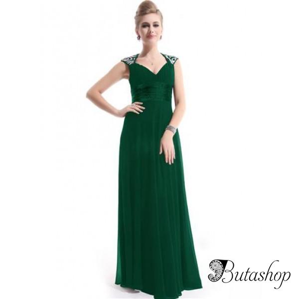 РАСПРОДАЖА! Зеленое платье с мерцающими пайетками - butashop.com