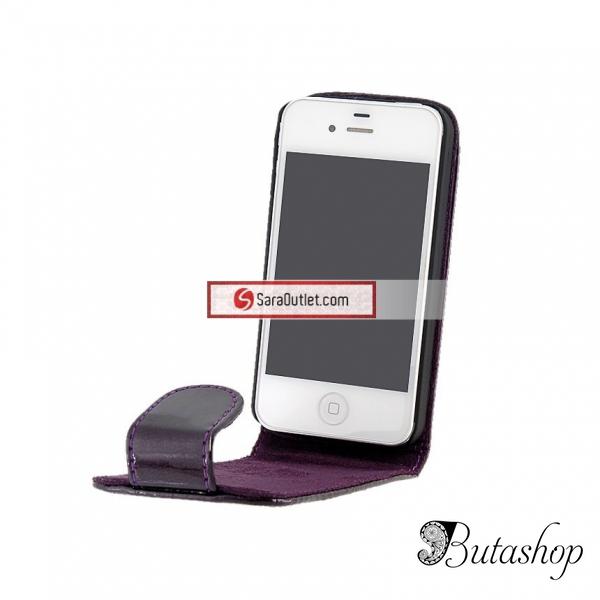 РАСПРОДАЖА! Кожаный защитный чехол для iPhone 5 (черный) - butashop.com