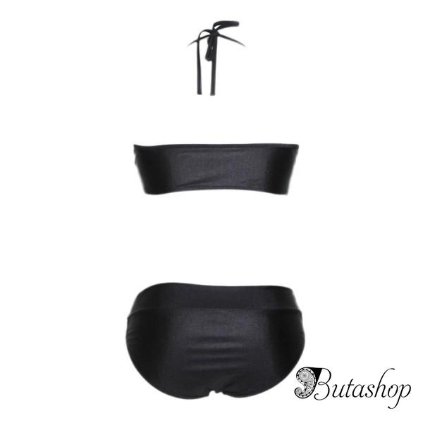 Black Fringed High-waist Swimwear Plus Size - butashop.com