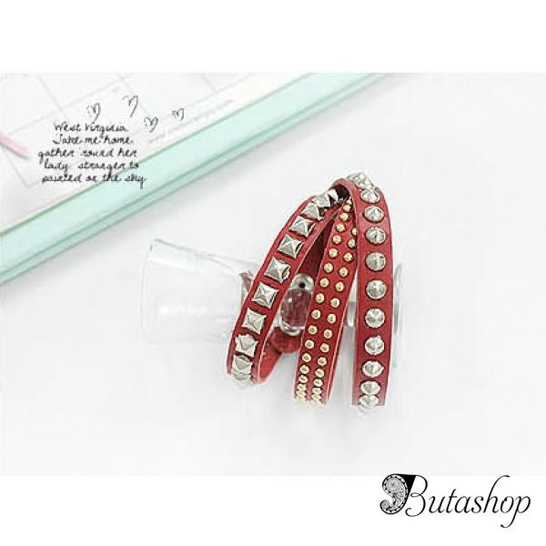 РАСПРОДАЖА! Красный браслет с металлическими пайетками - butashop.com