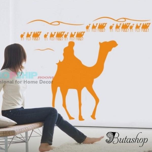 РАСПРОДАЖА! Виниловая наклейка - Оранжевые верблюды - butashop.com