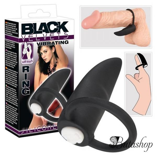 Чёрный вибратор на пальчик или пенис BLACK VELVETS - butashop.com