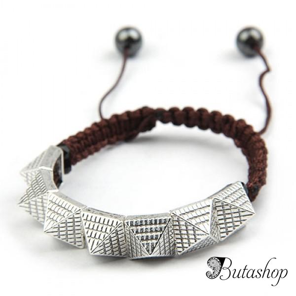 РАСПРОДАЖА! Плетеный браслет с пирамидками - butashop.com