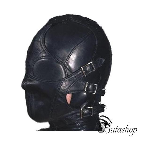 Кожаная маска с ремнями на лице - butashop.com