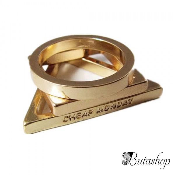 РАСПРОДАЖА! Стильное кольцо золотистого цвета - butashop.com