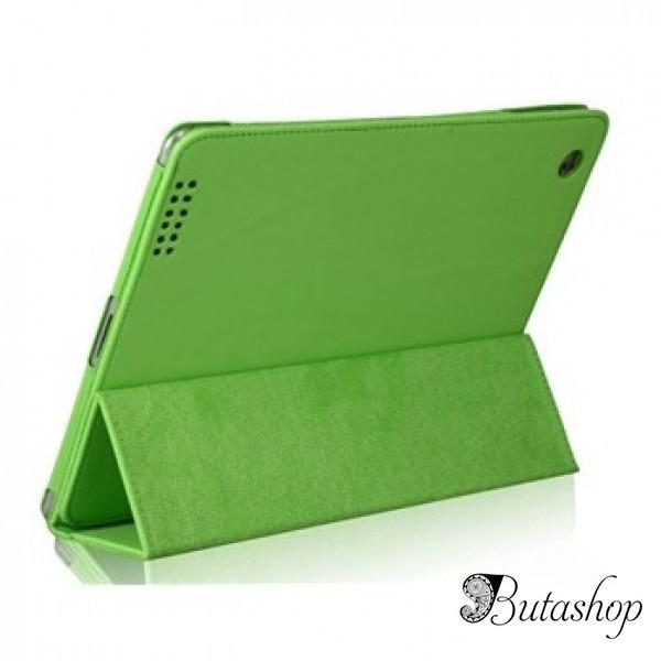 РАСПРОДАЖА! Кожаный защитный чехол для New iPad (зеленый) - butashop.com