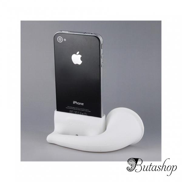 РАСПРОДАЖА! Cute Horn Stand Speaker Amplifier for Apple iPhone 4G (White) - butashop.com