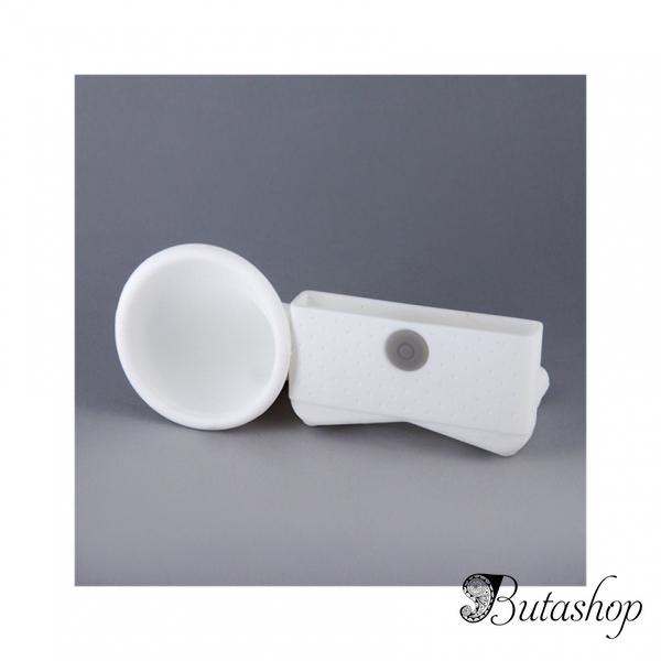 РАСПРОДАЖА! Cute Horn Stand Speaker Amplifier for Apple iPhone 4G (White) - butashop.com