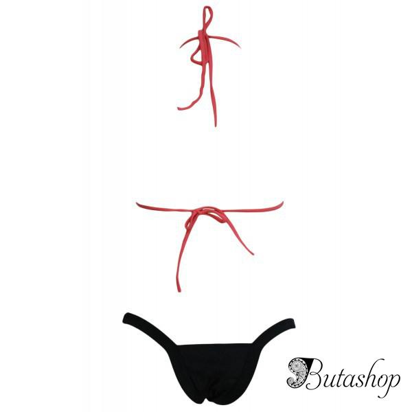 Черно-розовый сексуальный купальник - butashop.com