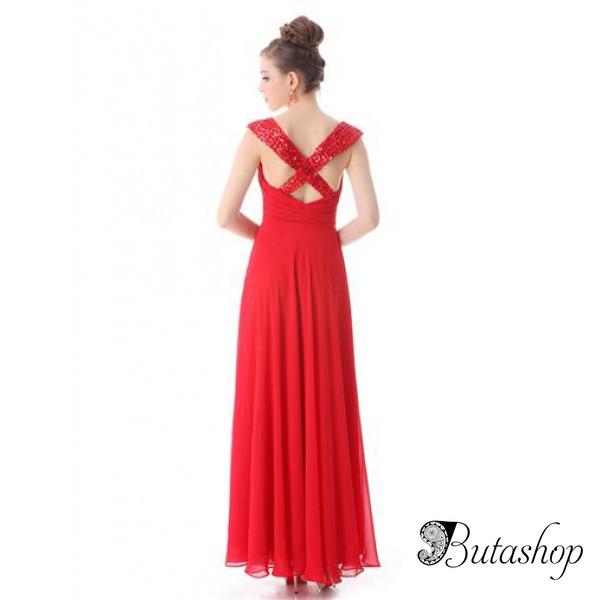 РАСПРОДАЖА! Элегантное платье с мерцающими стразами - butashop.com