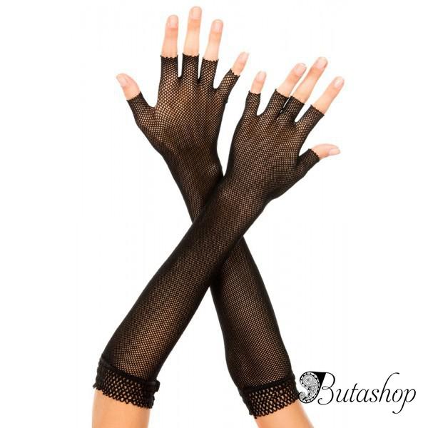 Ажурные черные перчатки - butashop.com