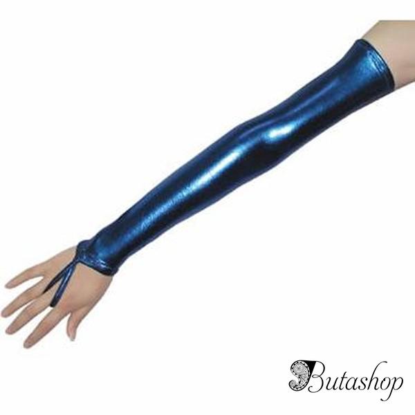 РАСПРОДАЖА! Синие длинные виниловые перчатки - butashop.com