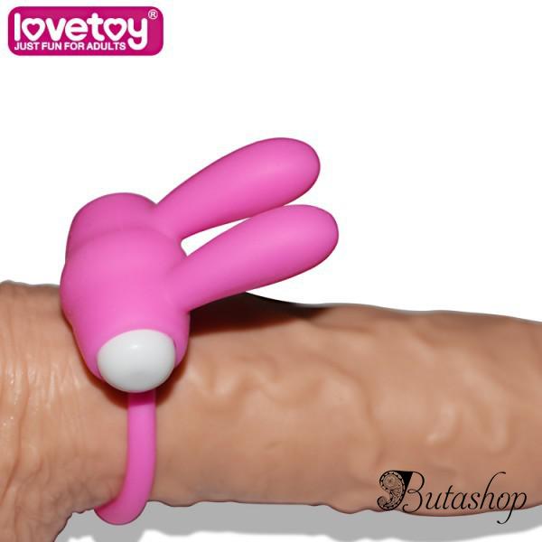 Розовое эрекционное кольцо с вибрацией Power Clit Cockring Rabbit - butashop.com