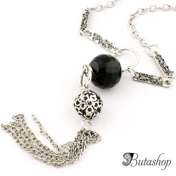 РАСПРОДАЖА! Красивое ожерелье с черным камнем - butashop.com
