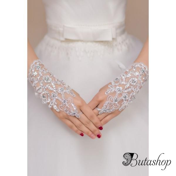 Белые кружевные перчатки - butashop.com