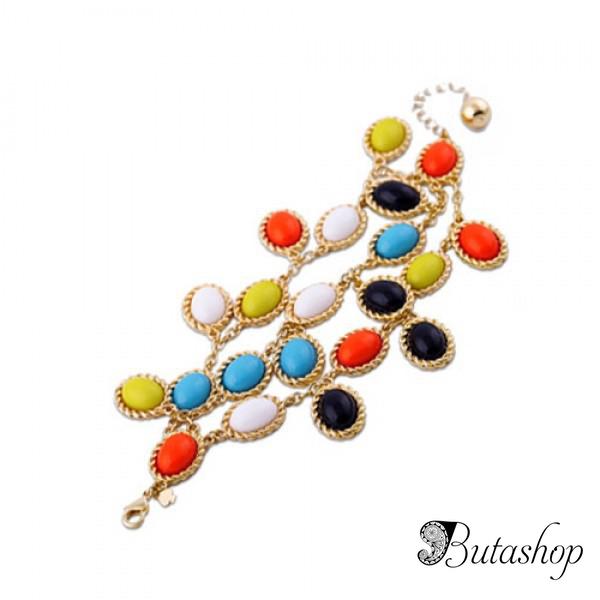 РАСПРОДАЖА! Яркий браслет с разноцветными камнями - butashop.com