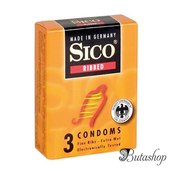 Презервативы Sico Ribbed, 3 шт - butashop.com