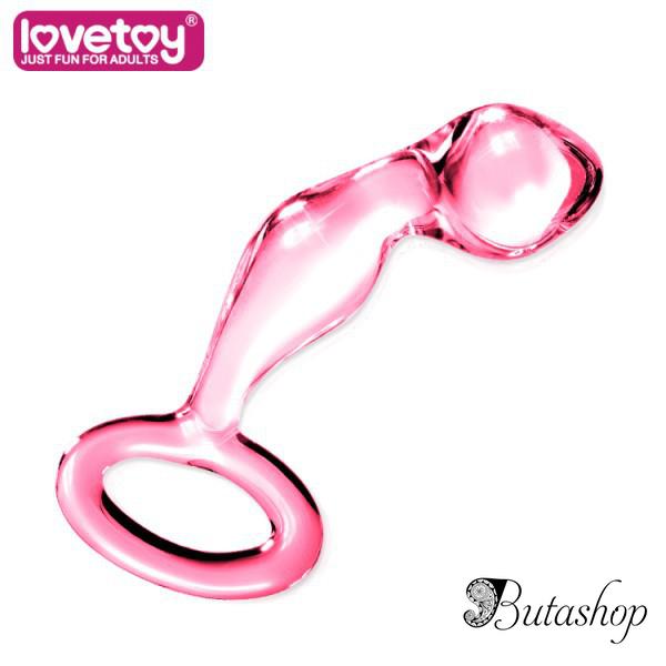 Стеклянный розовый фаллоимитатор - butashop.com