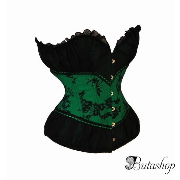 РАСПРОДАЖА! Шикарный черно-зеленый корсет - butashop.com