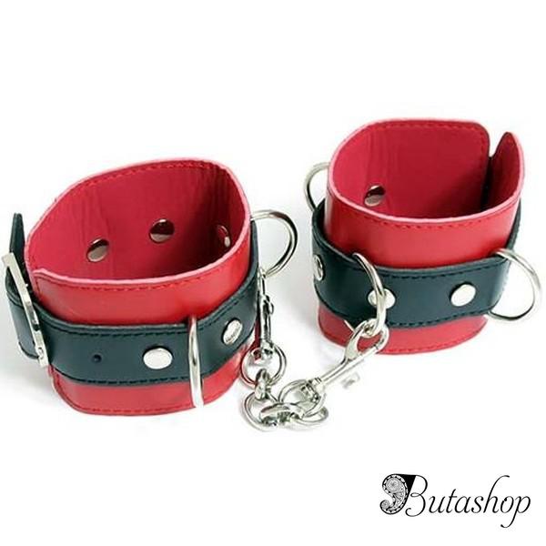 Черно-красные наручники - butashop.com