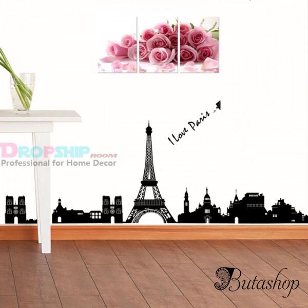 РАСПРОДАЖА! Виниловая наклейка - I love Paris - butashop.com