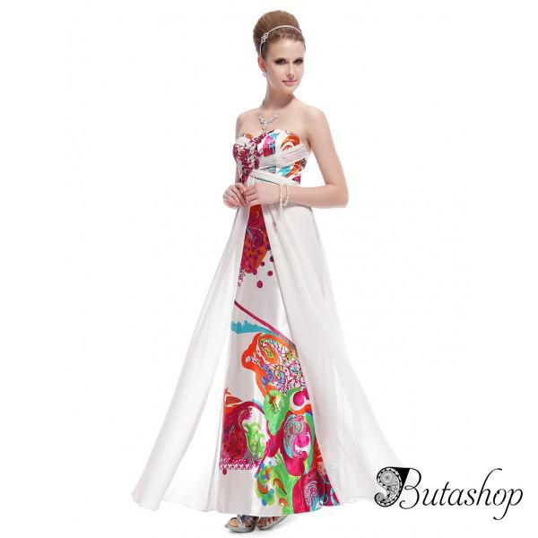 РАСПРОДАЖА! Вечернее длинное платье с принтом - butashop.com