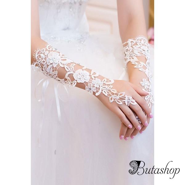 Кружевные нежные белые перчатки - butashop.com
