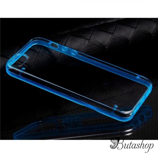РАСПРОДАЖА! PC Plastic & TPU Rubber Dual Color Glow-in-the-Dark Protective Case for iPhone 5 (Blue) - butashop.com