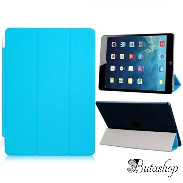 РАСПРОДАЖА! Faux Leather Tri-folded Magnetic Protective Cover with Hinge for iPad Air (Blue) - butashop.com