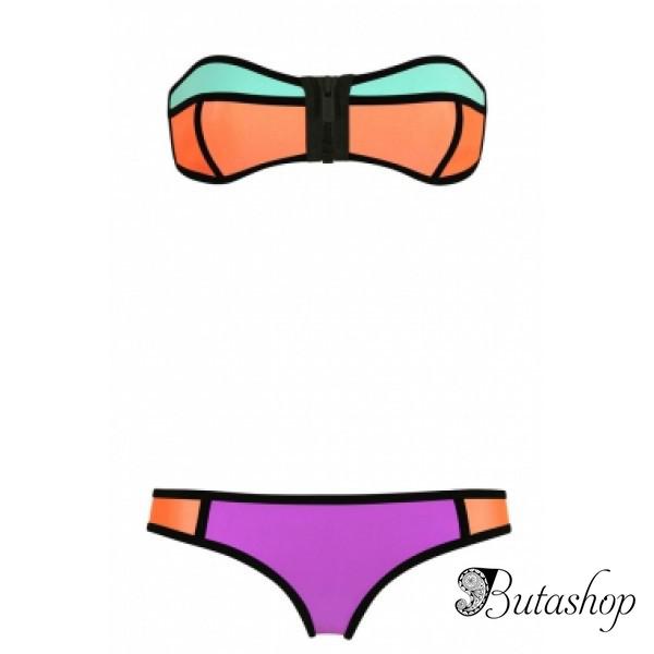 Трехцветный купальний комплект - butashop.com