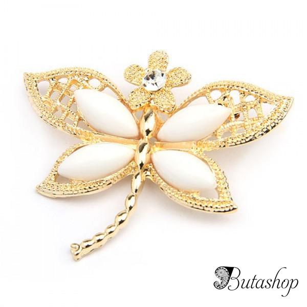 РАСПРОДАЖА! Золотистая брошь в форме бабочки - butashop.com