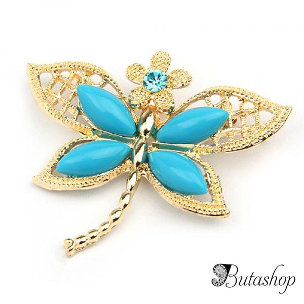 РАСПРОДАЖА! Золотистая брошь в форме бабочки - butashop.com
