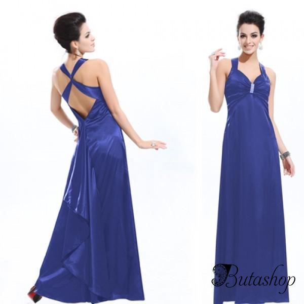 РАСПРОДАЖА! Элегантное синее вечернее платье - butashop.com