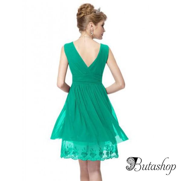 РАСПРОДАЖА! Вечернее коктейльное платье с V-образным вырезом спереди и сзади - butashop.com