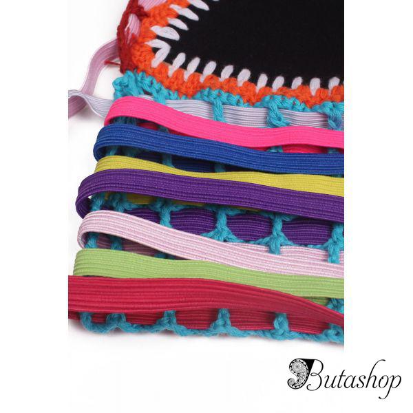Цветной неопреновый купальник с вязанной отделкой - butashop.com