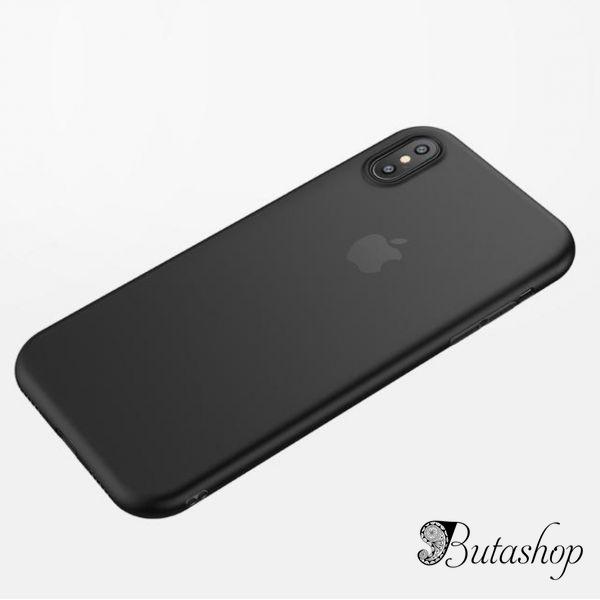 РАСПРОДАЖА! Чехол на Iphone XS / Iphone X / Iphone 10 из тонкого матового TPU черный - butashop.com